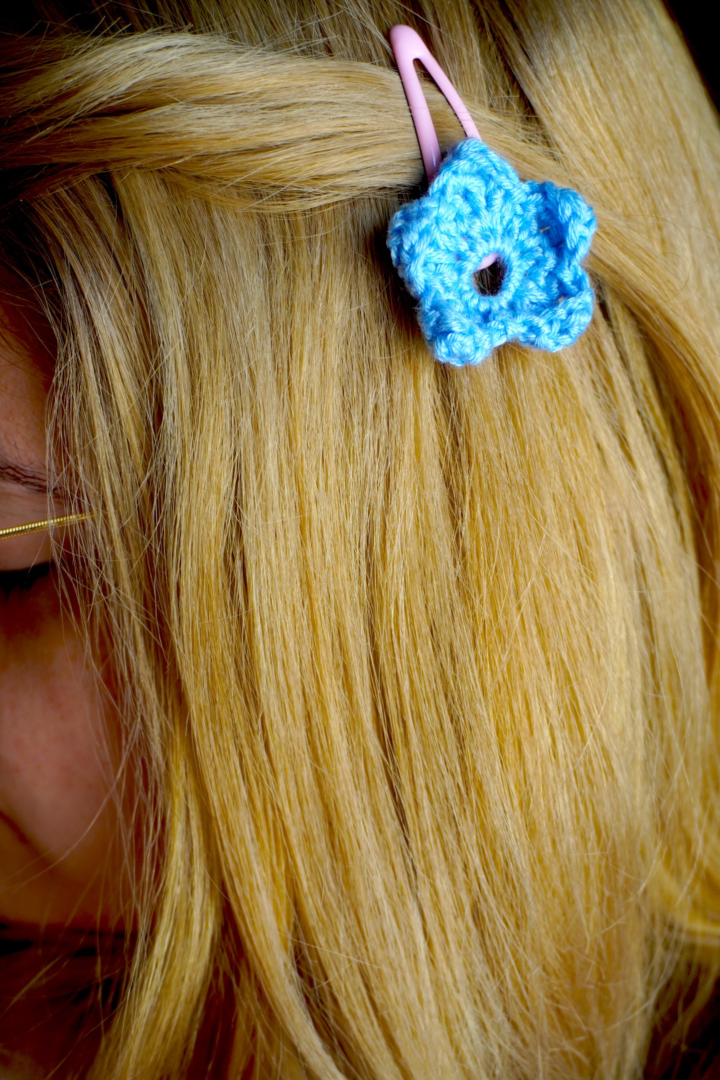 Mollettina Kawaii - Fiore Grande Handmade Uncinetto