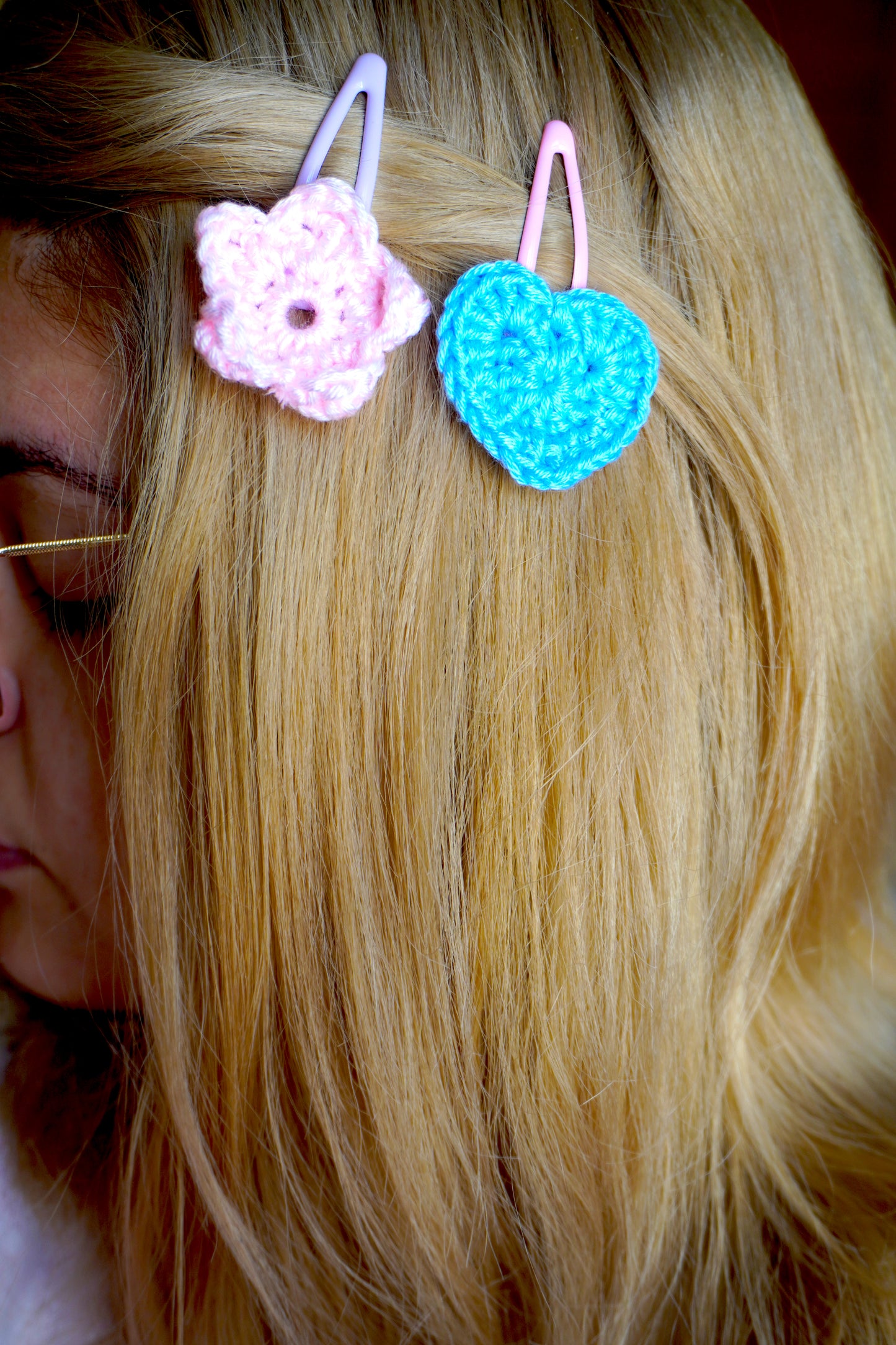 Mollettina Kawaii - Fiore Grande Handmade Uncinetto