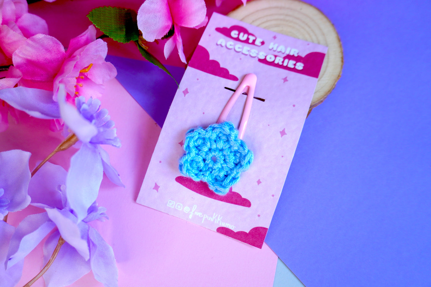 Mollettina Kawaii - Fiore Piccolo Handmade Uncinetto