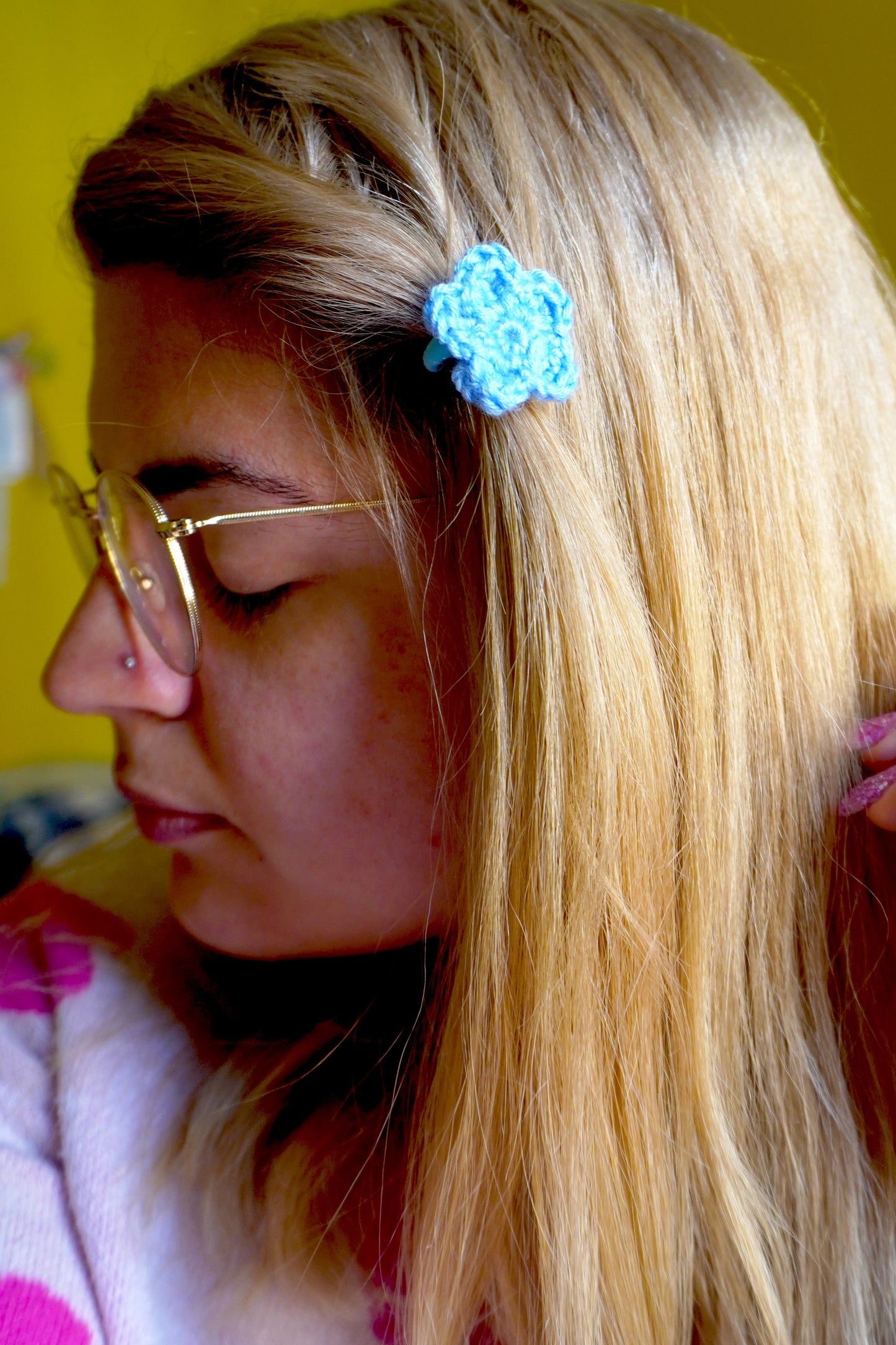Elastico Kawaii - Fiore Grande Handmade Uncinetto