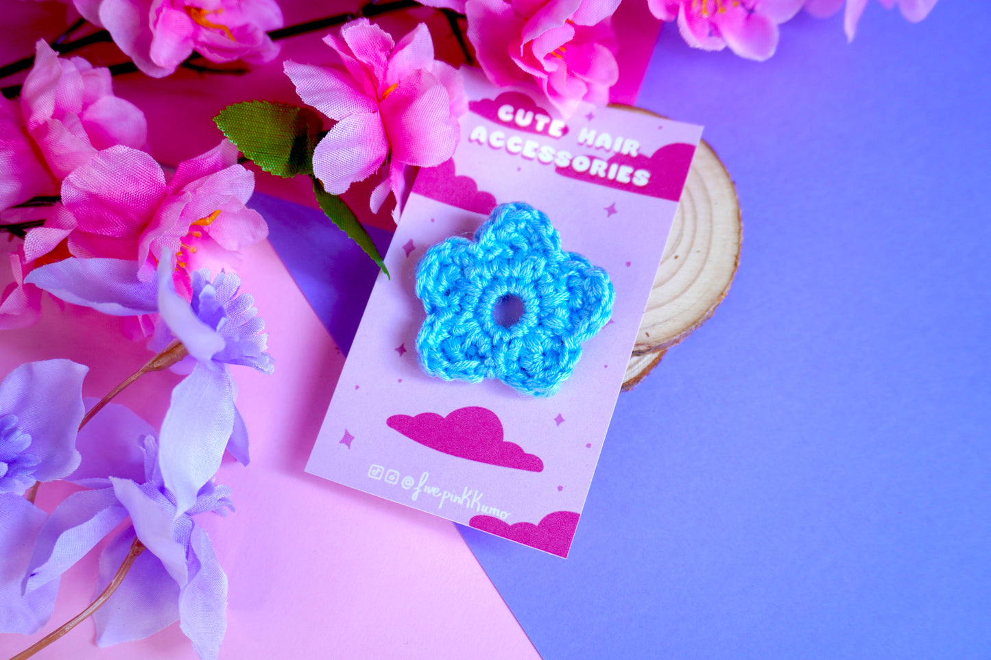 Elastico Kawaii - Fiore Grande Uncinetto Handmade