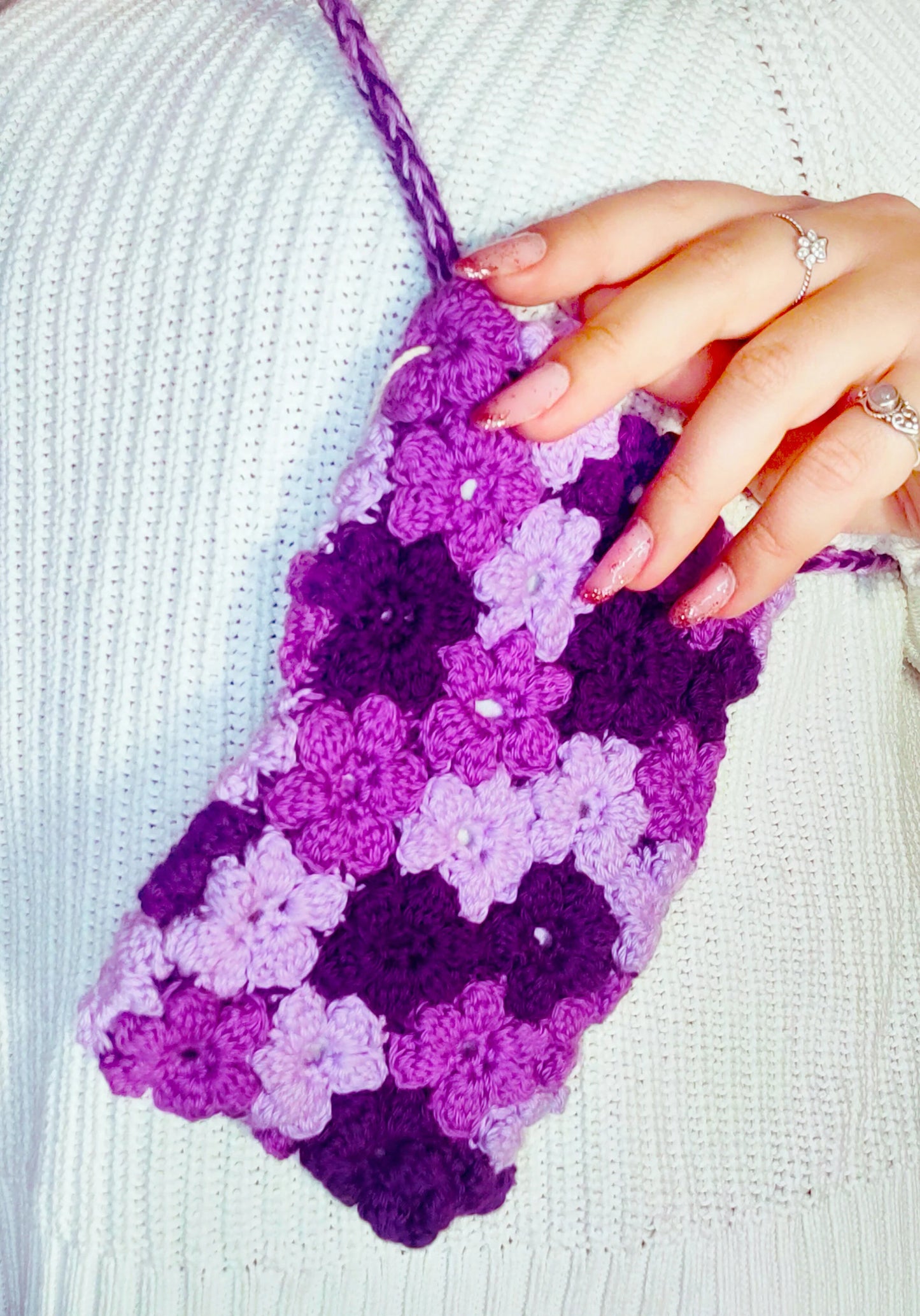 Borsa Portacellulare Uncinetto Handmade Custodia per Smartphone Porta Telefono con Fiori Pochette Artigianale Donna Accessorio Fatto a Mano (Copy)