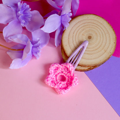 Mollettina Kawaii - Fiore Grande Handmade Uncinetto