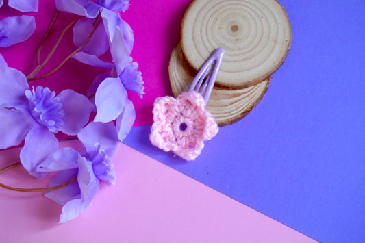 Mollettina Kawaii - Fiore Grande Handmade Uncinetto