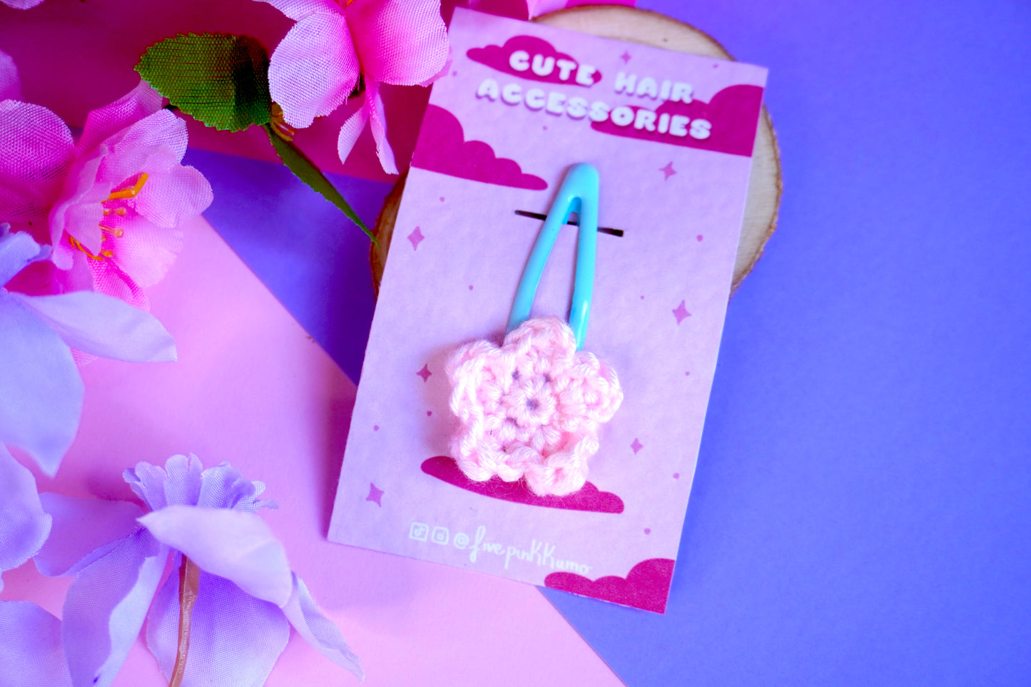 Mollettina Kawaii - Fiore Piccolo Handmade Uncinetto