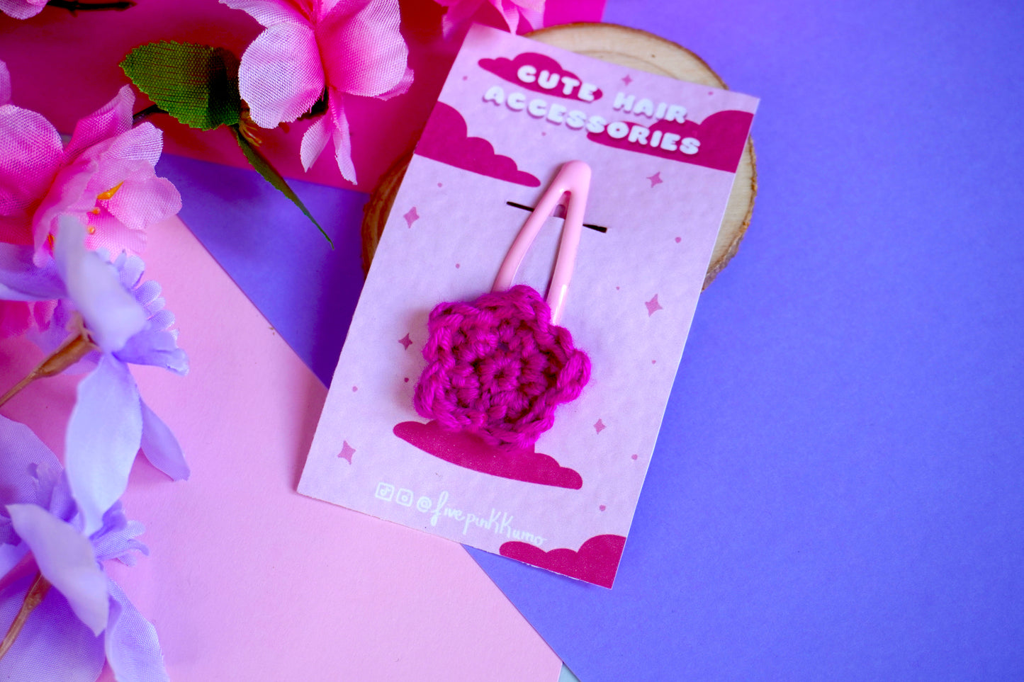 Mollettina Kawaii - Fiore Piccolo Handmade Uncinetto