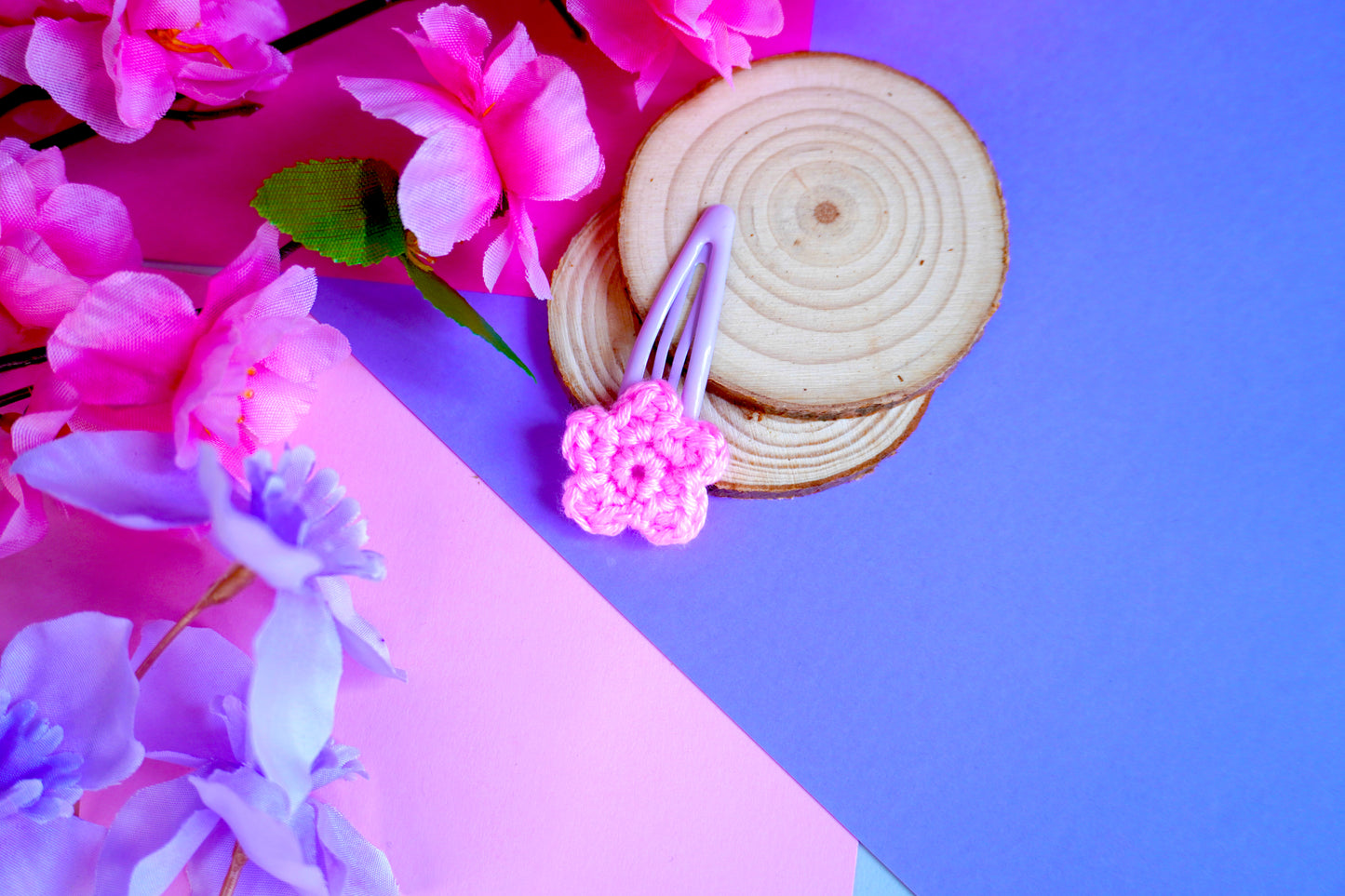 Mollettina Kawaii - Fiore Piccolo Handmade Uncinetto