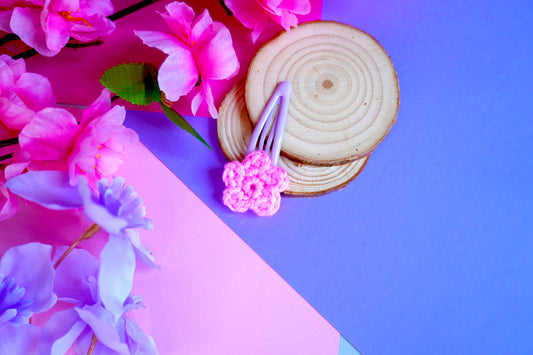 Mollettina Kawaii - Fiore Piccolo Handmade Uncinetto