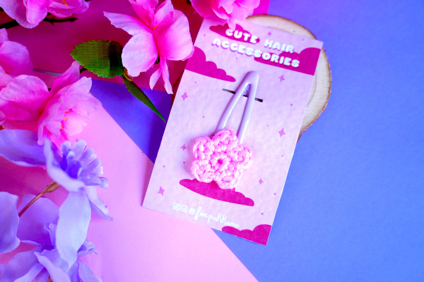 Mollettina Kawaii - Fiore Piccolo Handmade Uncinetto