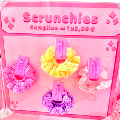 Scrunchie Semplice Rosa Vivace all'Uncinetto – Fatto a Mano