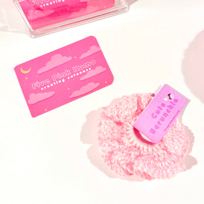 Scrunchie Semplice Rosa Cipria all'Uncinetto – Fatto a Mano
