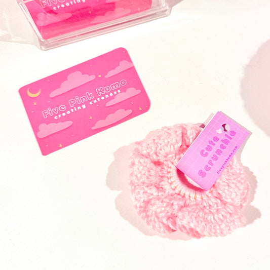 Scrunchie Semplice Rosa Cipria all'Uncinetto – Fatto a Mano