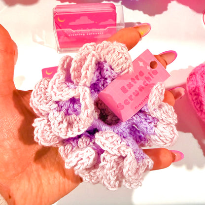 Scrunchie Ortensia Lavanda all'Uncinetto – Fatto a Mano