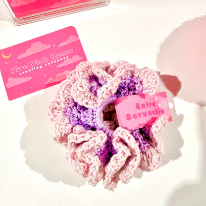 Scrunchie Ortensia Lavanda all'Uncinetto – Fatto a Mano