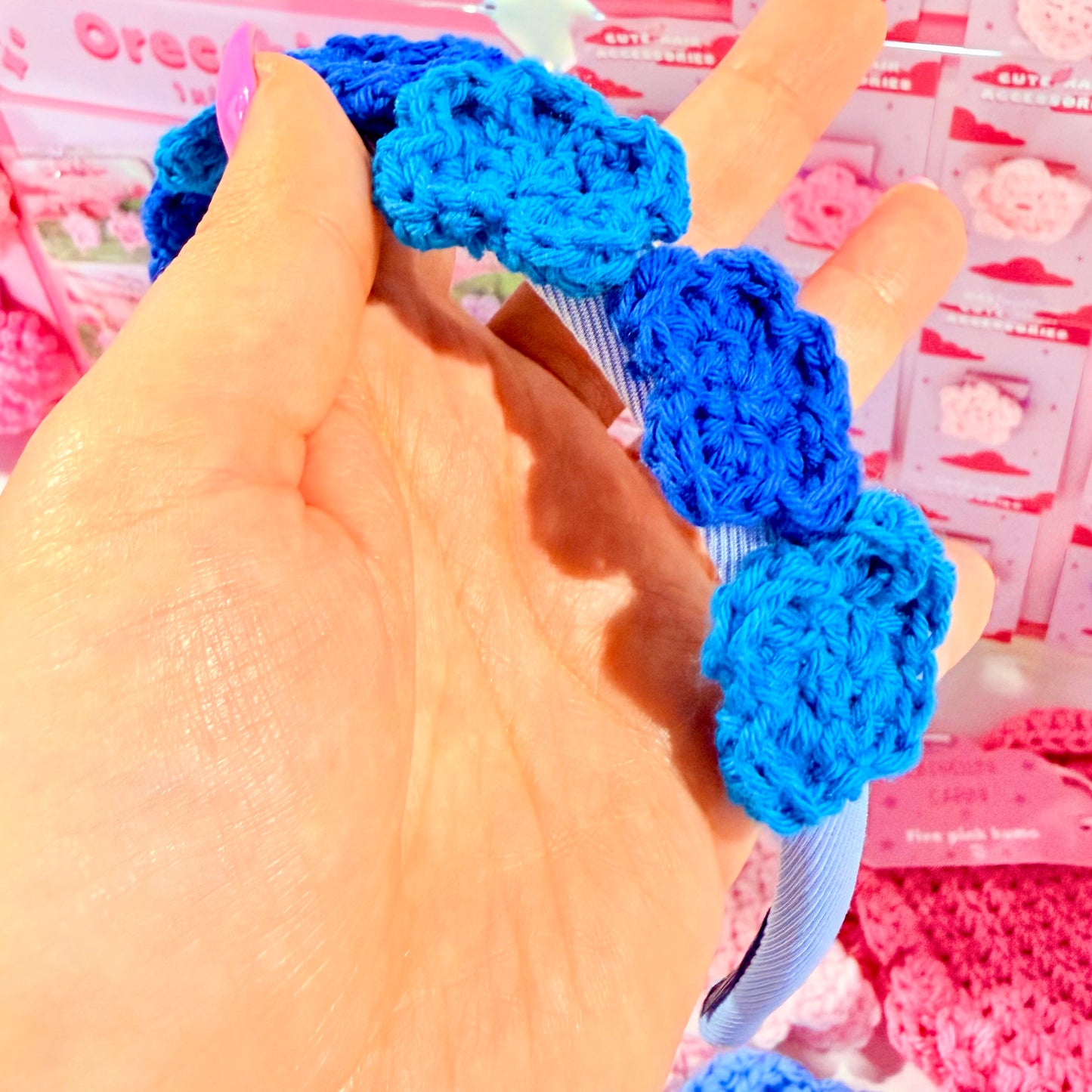 Cerchietto Fiori Uncinetto Kawaii Cottagecore
