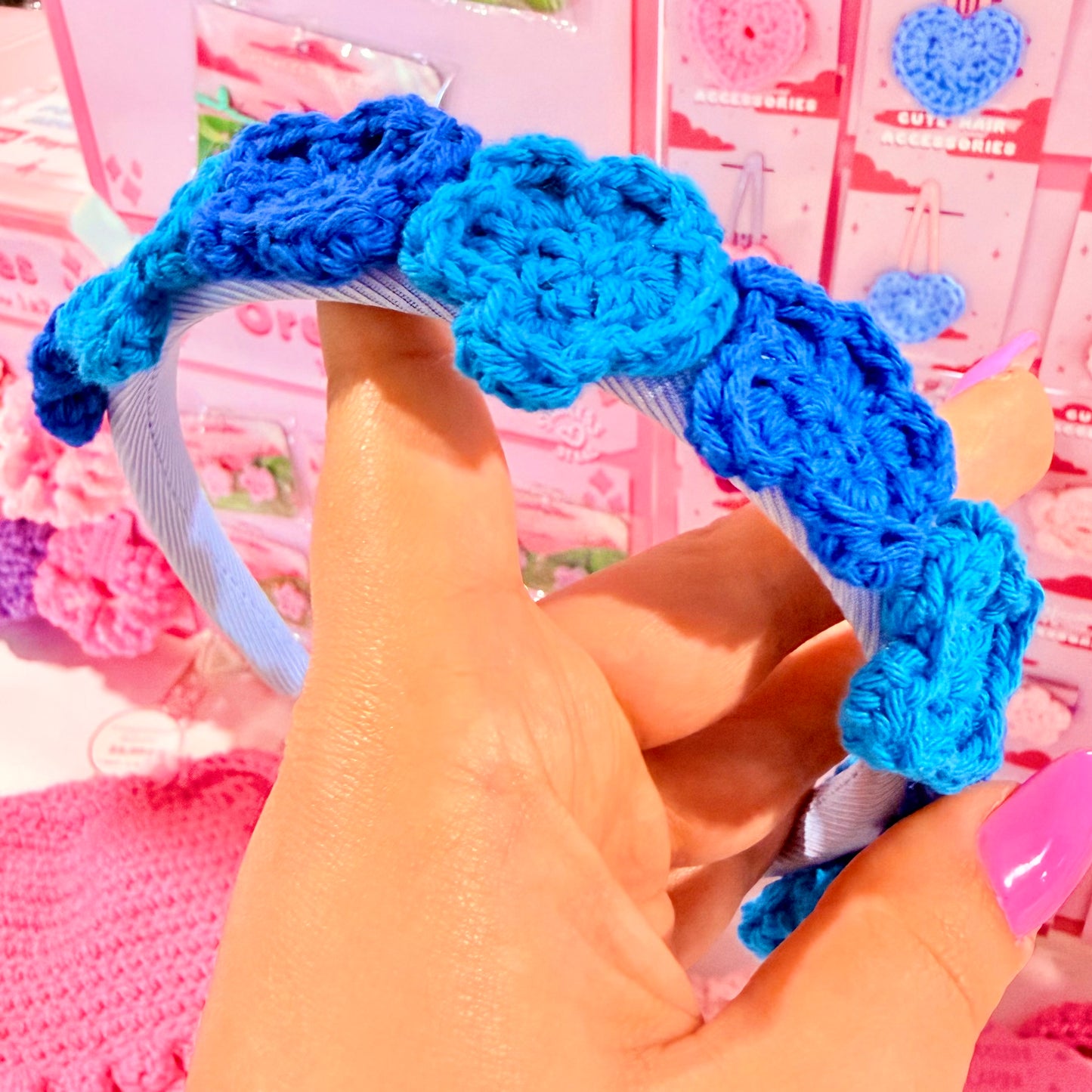 Cerchietto Fiori Uncinetto Kawaii Cottagecore