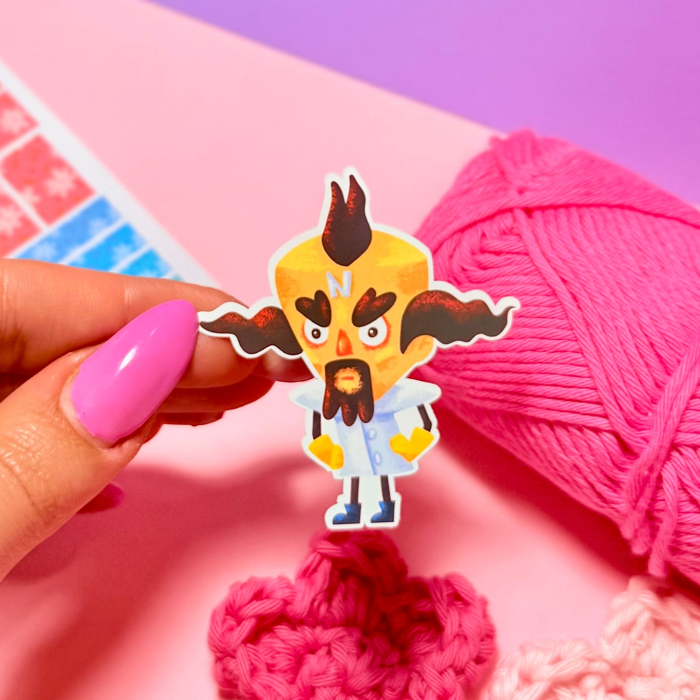 Sticker Doctor Neo Cortex Kawaii Handmade