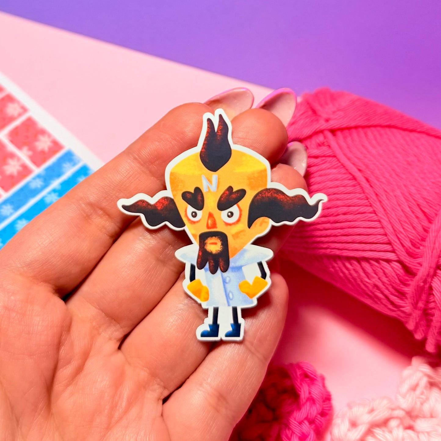 Sticker Doctor Neo Cortex Kawaii Handmade