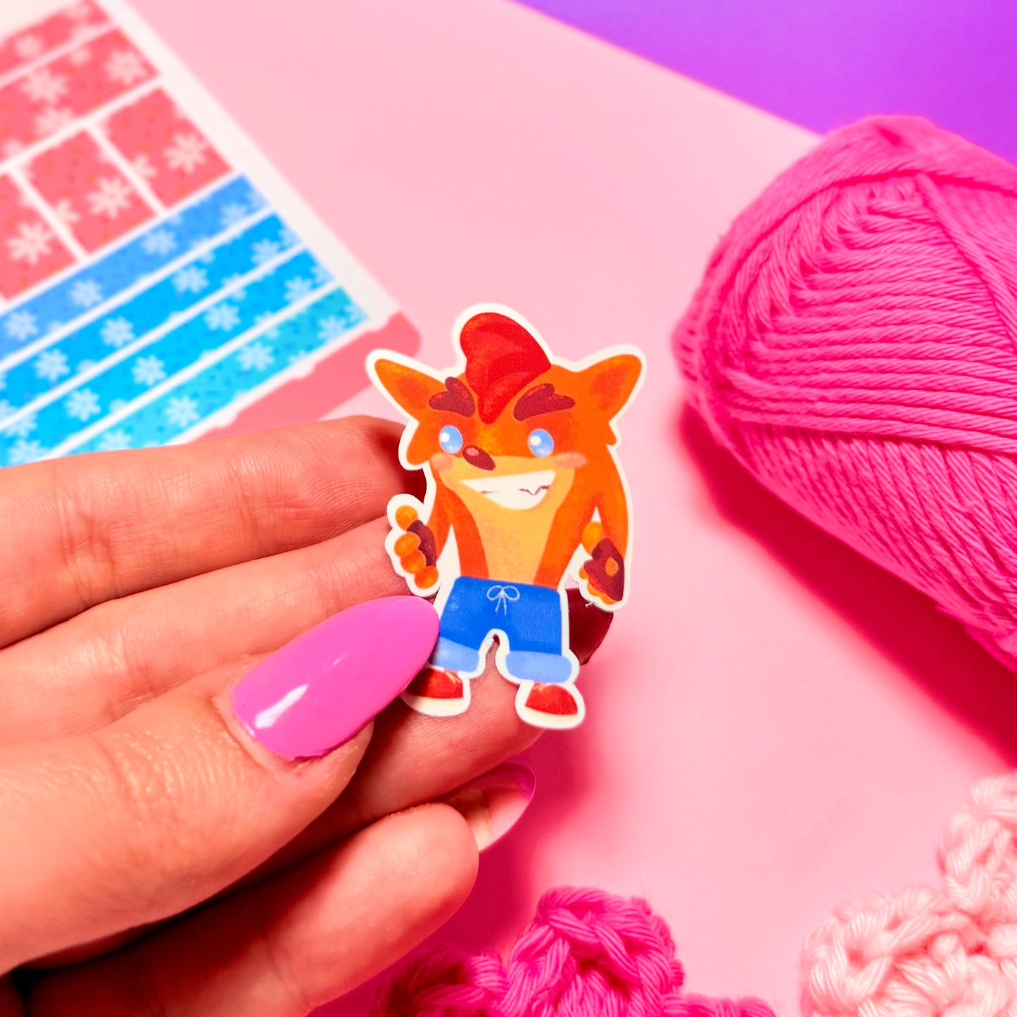 Sticker Crash Bandicoot Kawaii Handmade