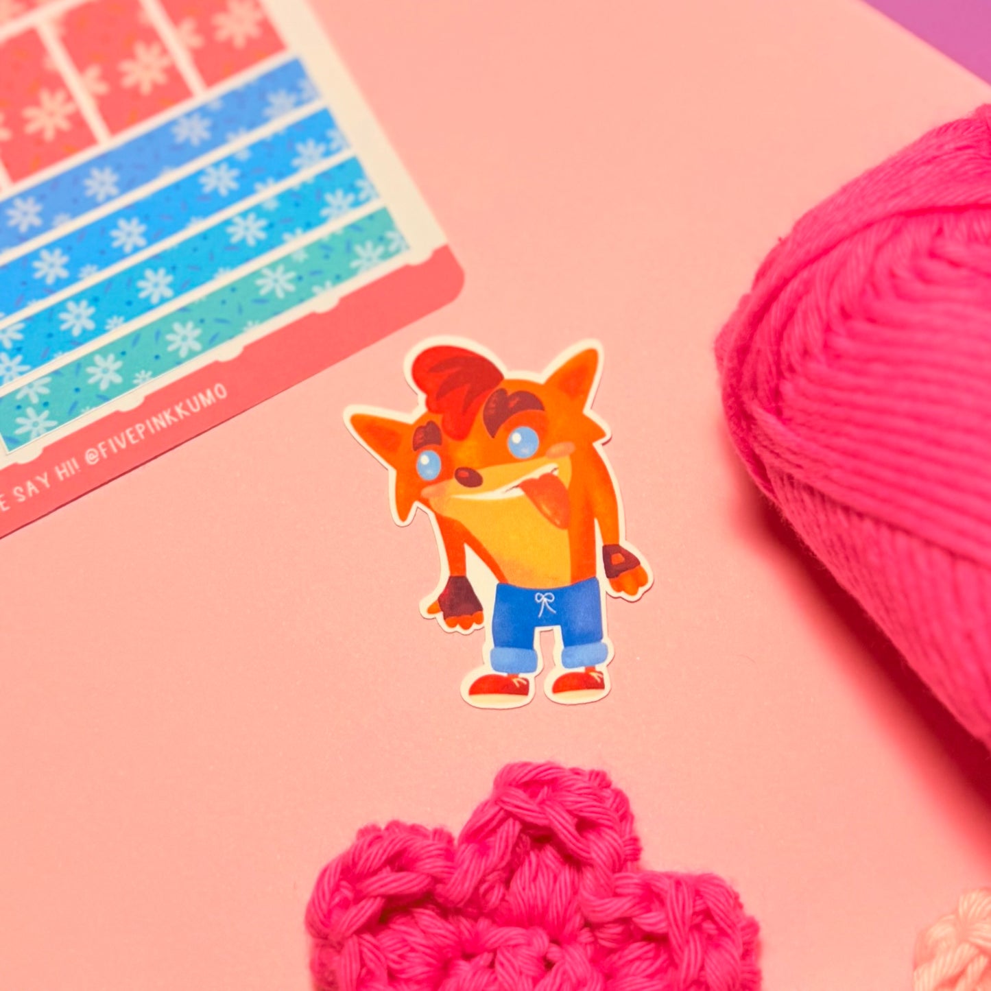 Sticker Crash Bandicoot Kawaii Handmade