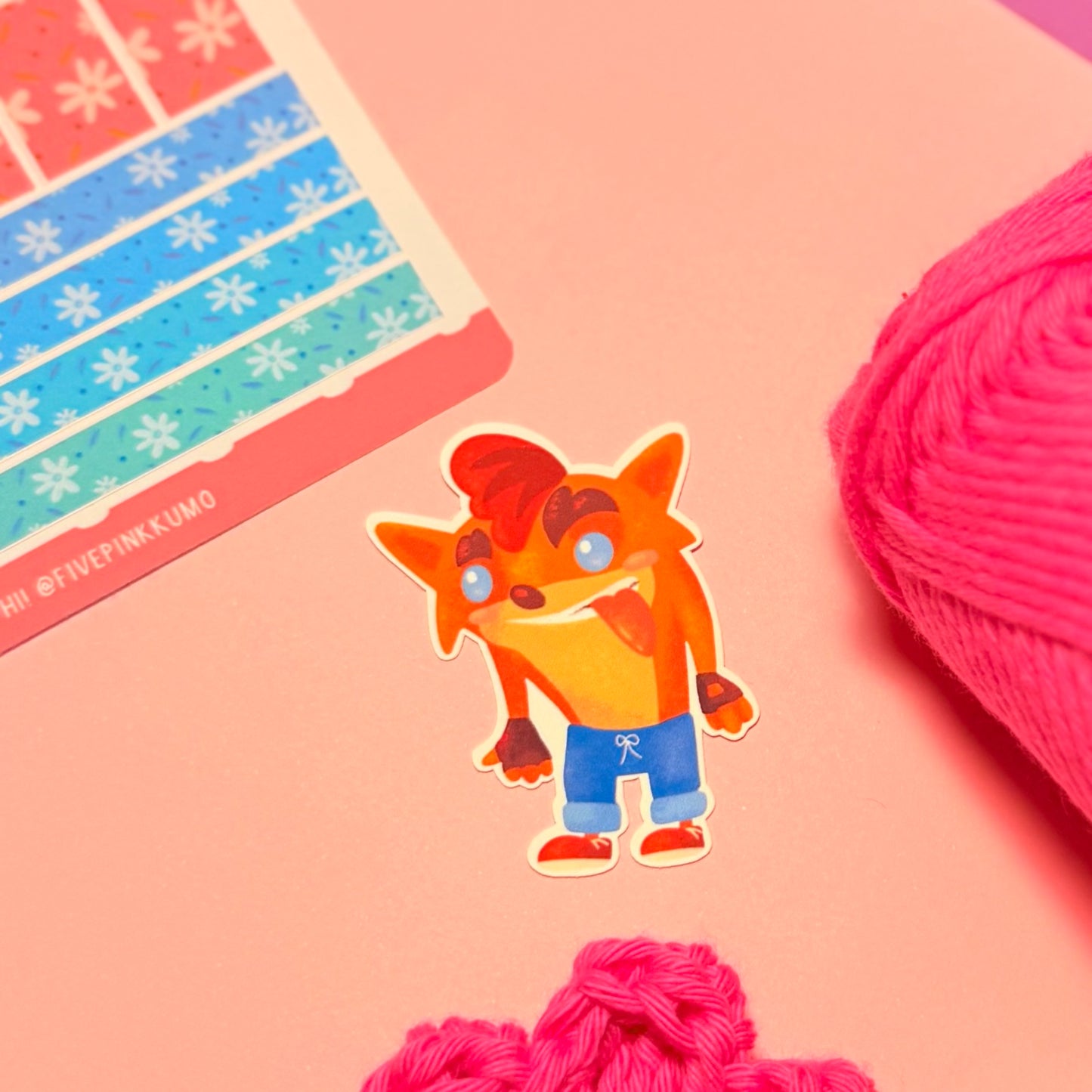 Sticker Crash Bandicoot Kawaii Handmade
