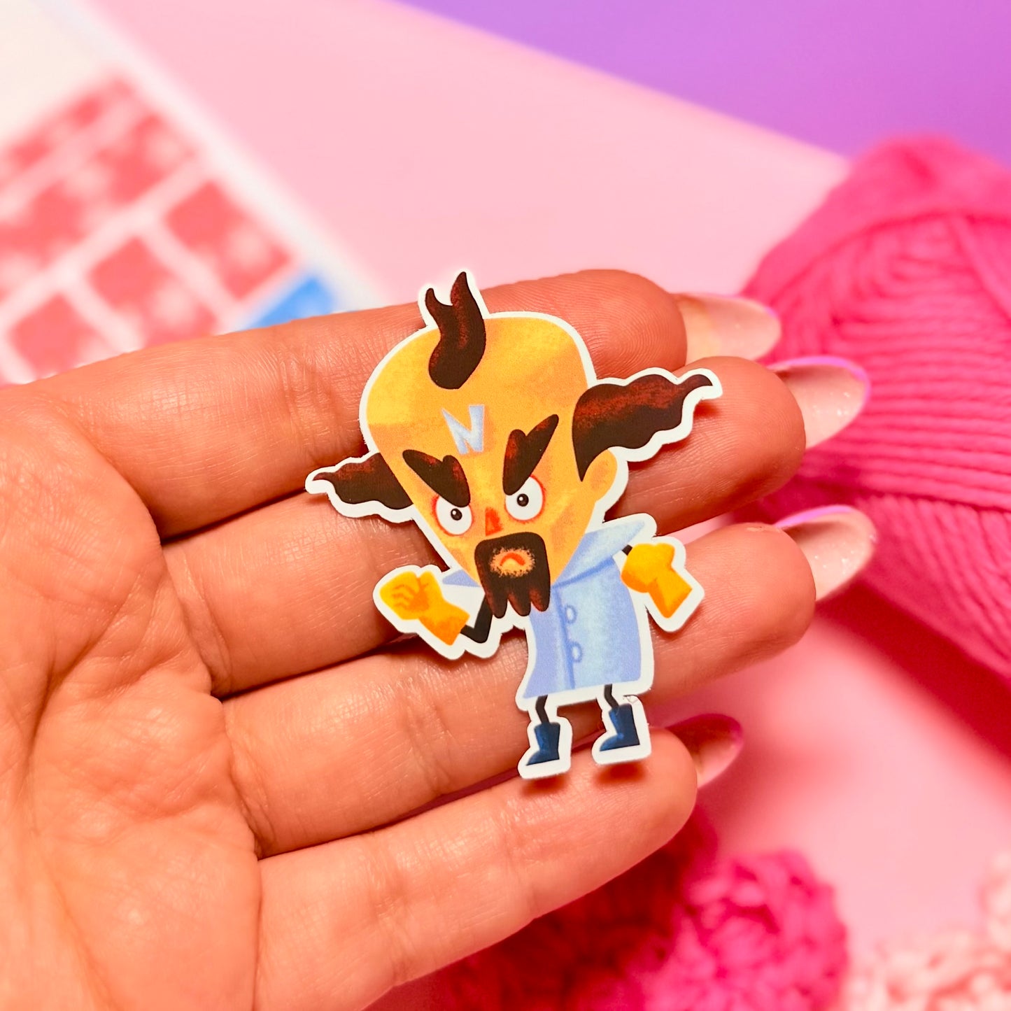 Sticker Doctor Neo Cortex Kawaii Handmade