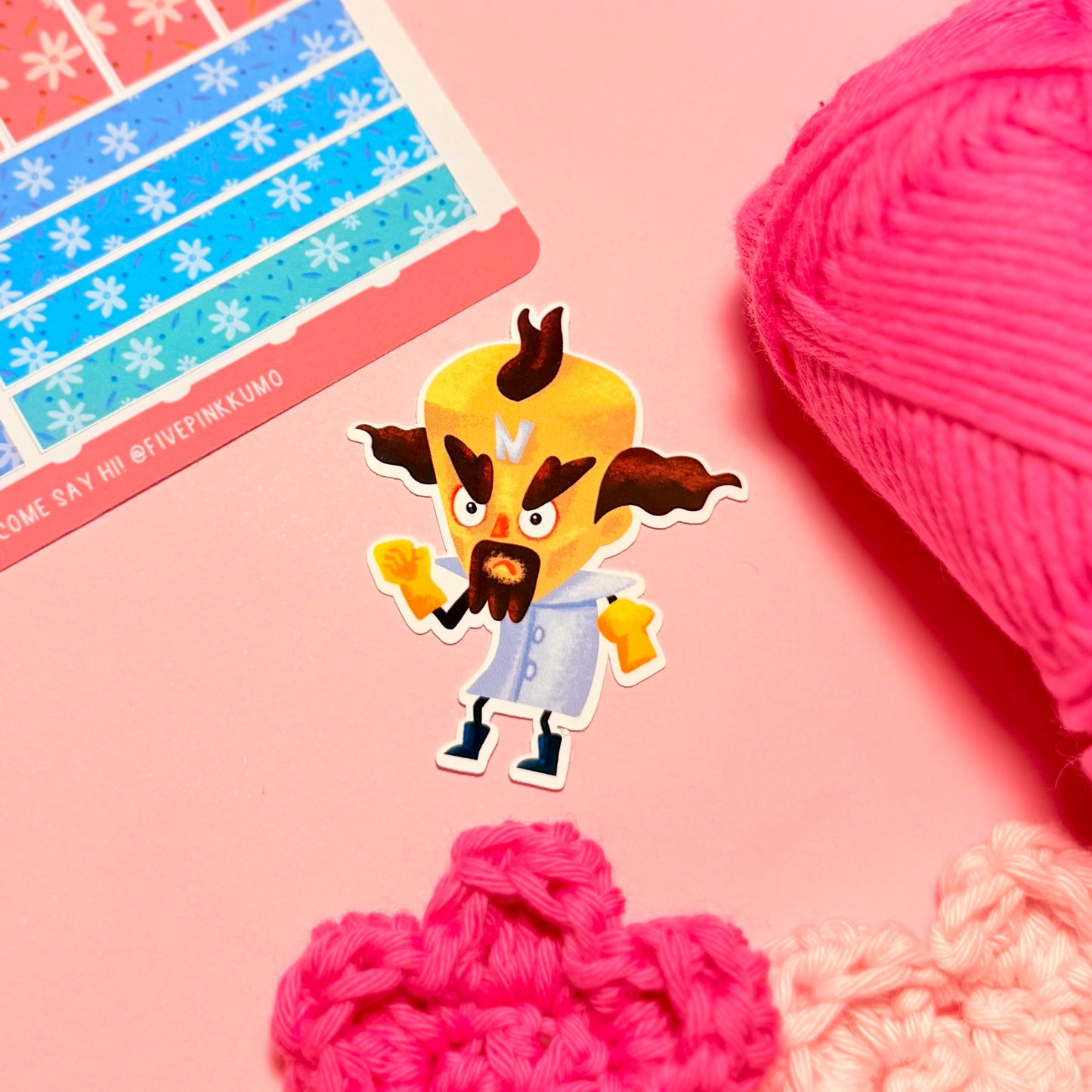 Sticker Doctor Neo Cortex Kawaii Handmade