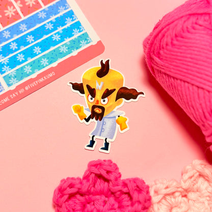 Sticker Doctor Neo Cortex Kawaii Handmade