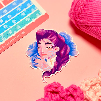 Sticker Rumi con Pattern KPop Demon Hunters Kawaii Handmade