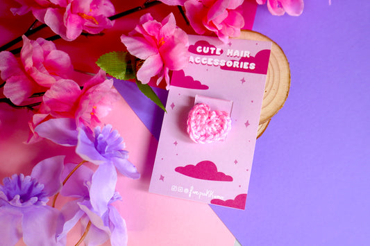 Elastico Kawaii - Cuore Piccolo Uncinetto Handmade