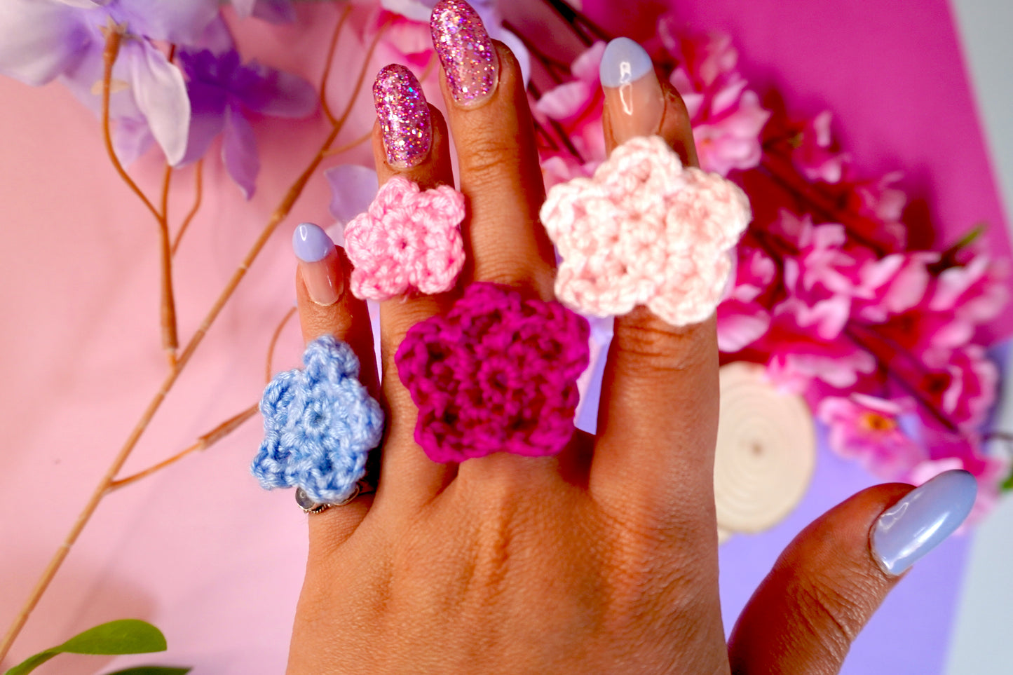 Elastico Kawaii - Fiore Grande Handmade Uncinetto