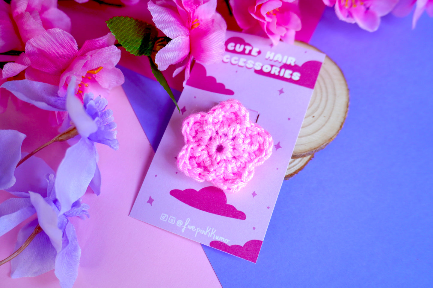 Elastico Kawaii - Fiore Grande Handmade Uncinetto