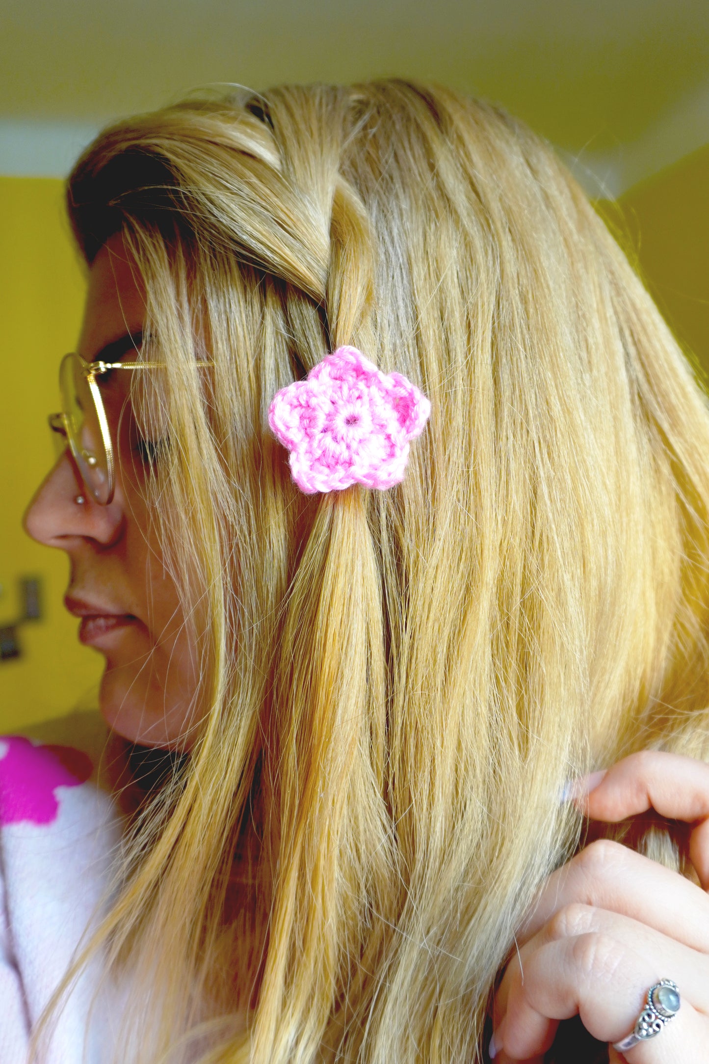 Elastico Kawaii - Fiore Grande Handmade Uncinetto