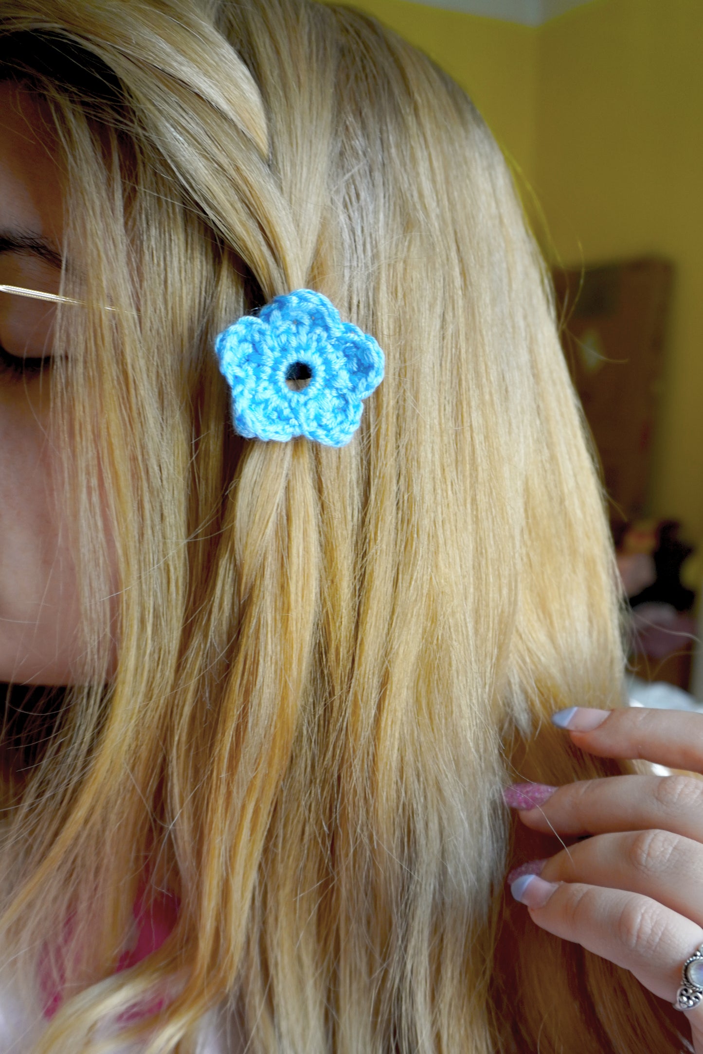 Elastico Kawaii - Fiore Grande Uncinetto Handmade