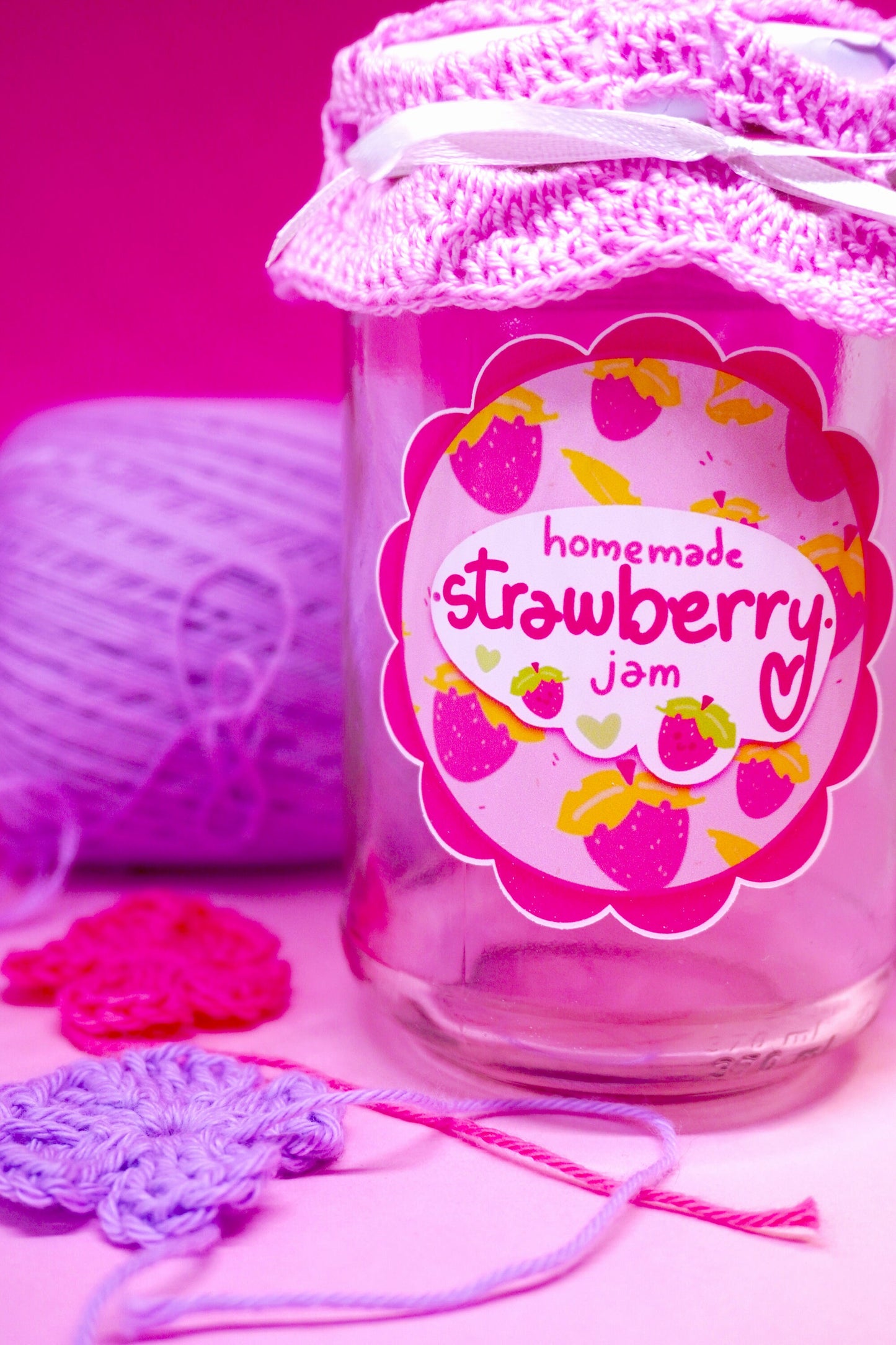 Etichette Carine per Marmellata d'Arancia - Marmellata di Fragola - Marmellata di Mirtilli - Marmellata di Pesca - Confettura fatta in casa