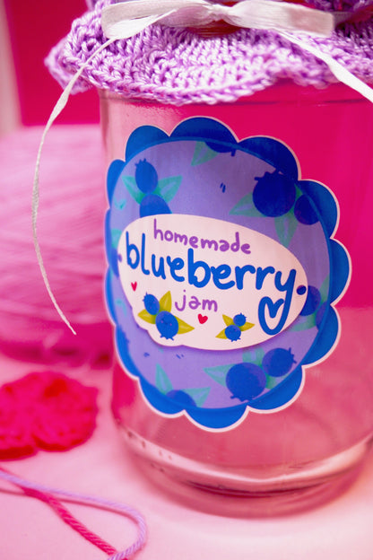 Etichette Carine per Marmellata d'Arancia - Marmellata di Fragola - Marmellata di Mirtilli - Marmellata di Pesca - Confettura fatta in casa