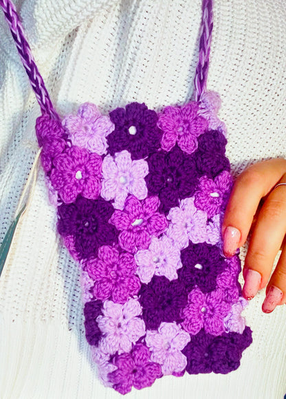 Borsa Portacellulare Uncinetto Handmade Custodia per Smartphone Porta Telefono con Fiori Pochette Artigianale Donna Accessorio Fatto a Mano (Copy)