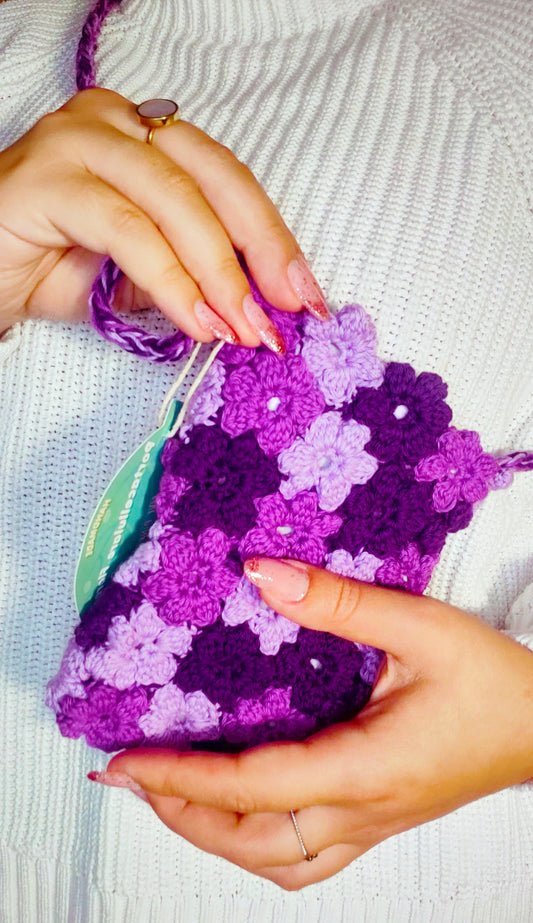 Borsa Portacellulare Uncinetto Handmade Custodia per Smartphone Porta Telefono con Fiori Pochette Artigianale Donna Accessorio Fatto a Mano (Copy)