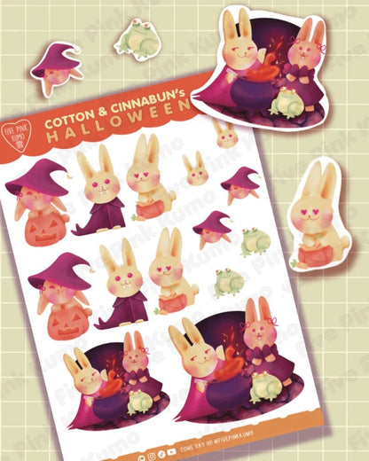 Fogli Adesivi Coniglietti Halloween Kawaii Adesivi per Planner Adesivi  Scrapbooking Foglio Adesivi Halloween Decorazioni Journal Kawaii