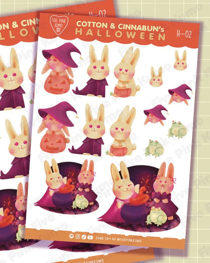 Fogli Adesivi Coniglietti Halloween Kawaii Adesivi per Planner Adesivi  Scrapbooking Foglio Adesivi Halloween Decorazioni Journal Kawaii