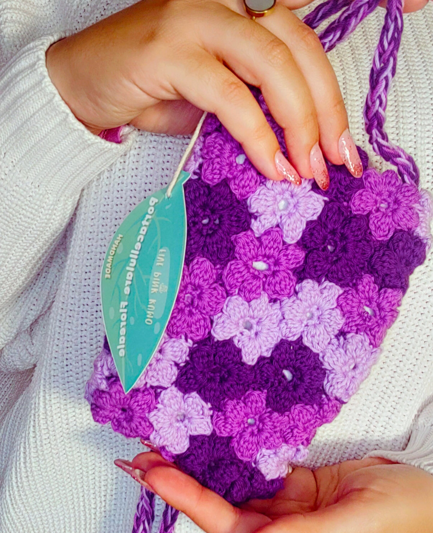 Borsa Portacellulare Uncinetto Handmade Custodia per Smartphone Porta Telefono con Fiori Pochette Artigianale Donna Accessorio Fatto a Mano (Copy)