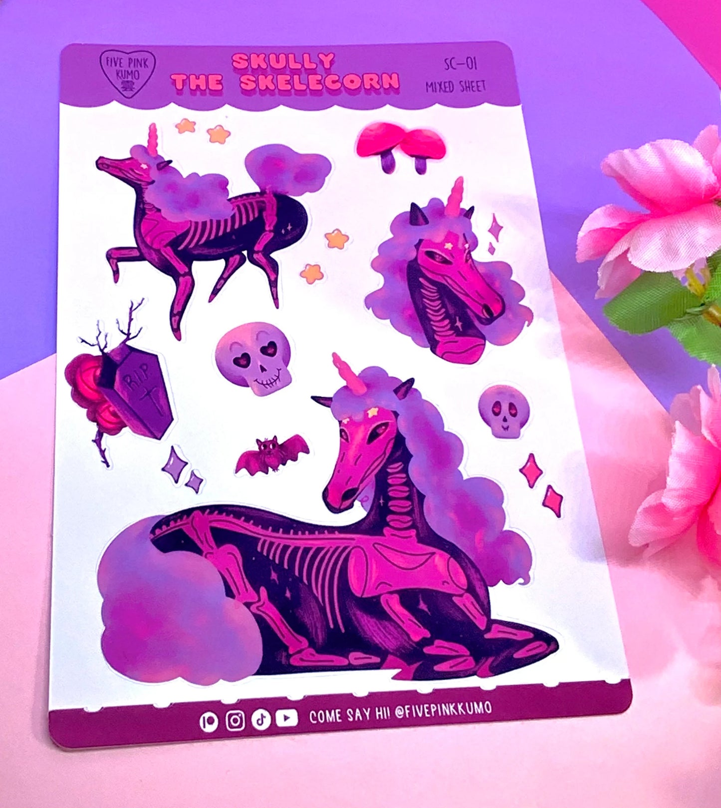 Fogli Adesivi Unicorno Scheletro Halloween Kawaii Adesivi per Planner Adesivi Kawaii Scrapbooking Foglio Adesivi Halloween Decorazioni