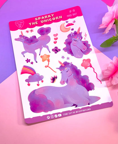 Fogli Adesivi Unicorno Carino Kawaii Unicorno Adesivi per Planner Adesivi magici Kawaii Scrapbooking Foglio Adesivi Unicorno Decorazioni