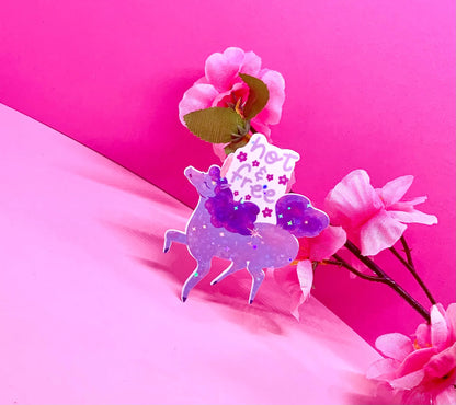 Adesivo Unicorno Glitter Carino con Frase Adesivo Carino Glitter Adesivo Vinile Brillantinato Regalo Unicorno Adesivo Glitter Kawaii