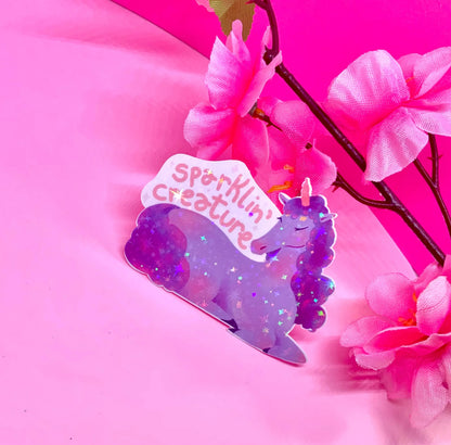 Adesivo Glitter Unicorno Carino con Frase Adesivo Carino Glitter Adesivo Vinile Brillantinato Regalo Unicorno Adesivo Glitter Kawaii