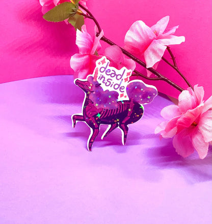 Unicorno Scheletro Adesivo con Frase Adesivo Carino Scheletro Adesivo Vinile Brillantinato Regalo Unicorno Adesivo Unicorno Glitter Kawaii