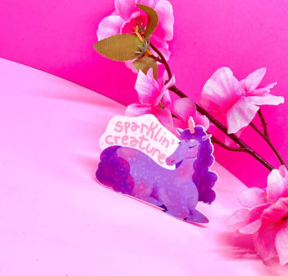 Adesivo Glitter Unicorno Carino con Frase Adesivo Carino Glitter Adesivo Vinile Brillantinato Regalo Unicorno Adesivo Glitter Kawaii