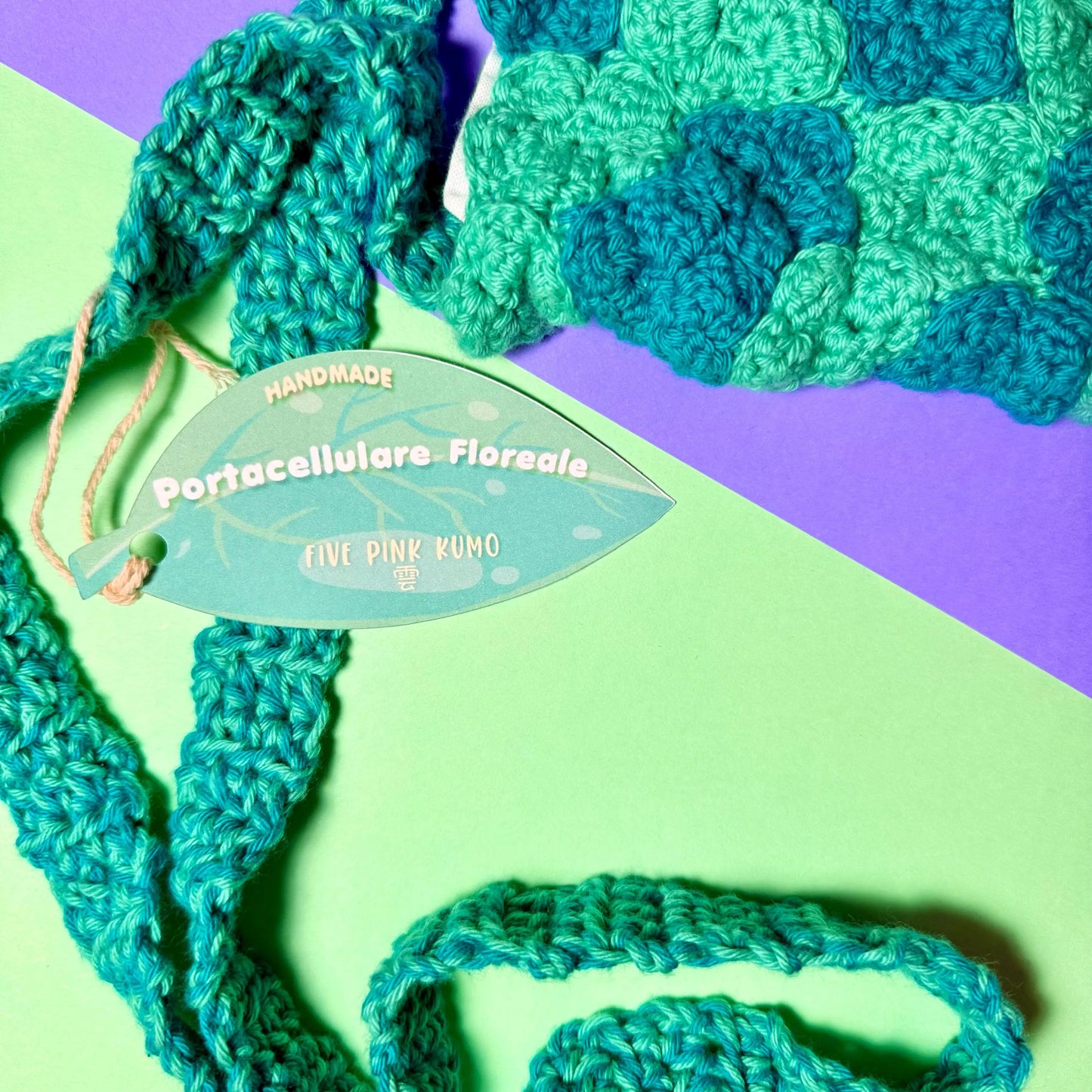 Borsa Portacellulare Uncinetto Handmade Custodia per Smartphone Porta Telefono con Fiori Pochette Artigianale Donna Accessorio Fatto a Mano