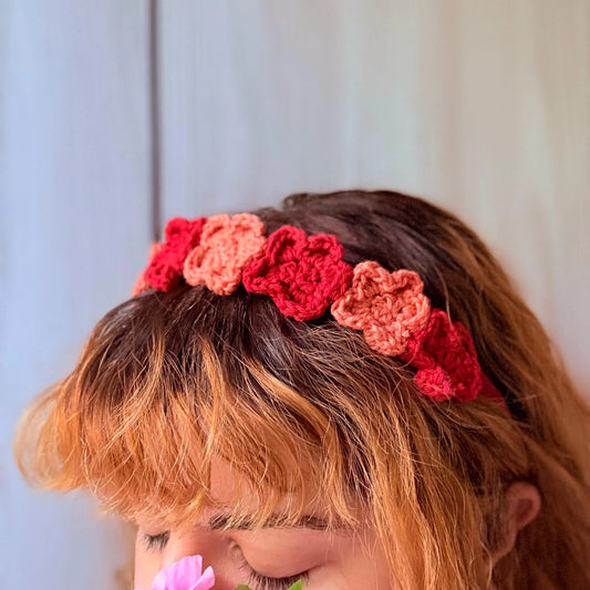 Cerchietto Fiori Uncinetto Autunno Accessorio Capelli Fatto a Mano Autunnale Idea Regalo Boho Chic Autunno