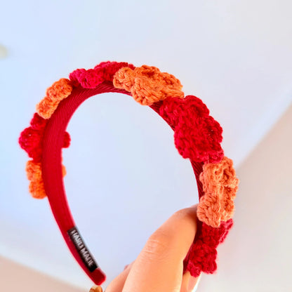 Cerchietto Fiori Uncinetto Estate Accessorio Capelli Fatto a Mano Tropicale Colorato Idea Regalo